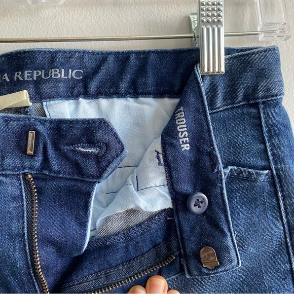 Banana Republic Jeans Wide Leg Trouser Stretch Blue Denim 25 - Picture 9 of 11